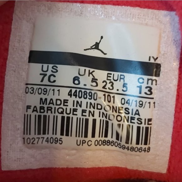 AIR JORDAN 5 Retro Infant Running Shoes 7C - Picture 8 of 8